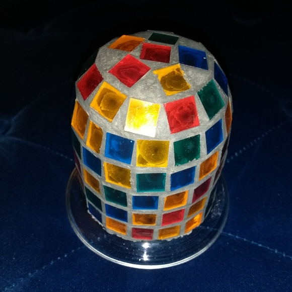 Vintage Multi-Color Mosaic Candle Holder - Picture 12 of 14